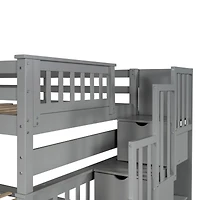Streamdale Full Over Bunk Bed With Shelves And 6 Storage Drawers