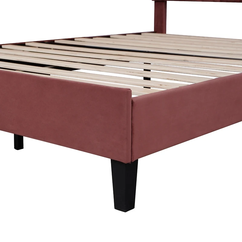 Streamdale Upholstered Platform Bed with Velvet Headboard