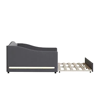 Streamdale Teddy Fleece Full Upholstered Daybed With Light And Trundle