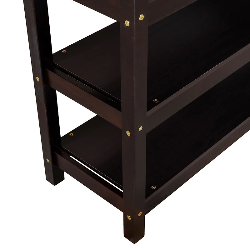 Streamdale Full Loft Bed With Storage Shelves And Under-Bed Desk