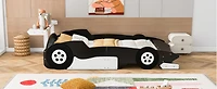 Simplie Fun Full Size Race Car-Shaped Platform Bed With Wheels