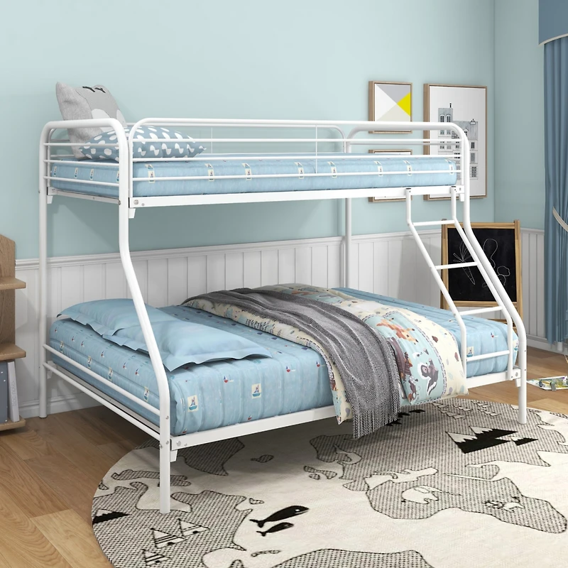 Simplie Fun White Metal Twin Over Full Bunk Bed