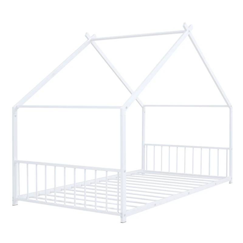 Streamdale Twin Size Metal House Bed, Black