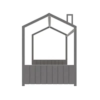 Streamdale Full Size Velvet House Bed Wood Bed