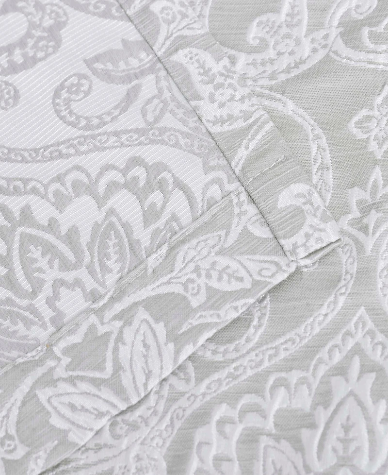 Superior Lotus Jacquard Classic Floral Damask Window Curtain Panel Set with Grommet Header, 52 X 84