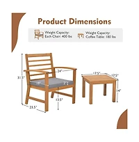 Slickblue 3 Pieces Outdoor Furniture Set with Soft Seat Cushions