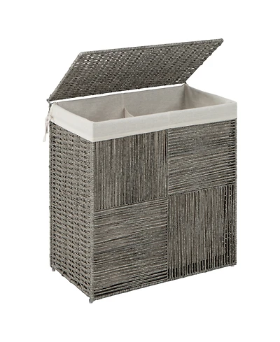 Slickblue 29 Gallons Laundry Hamper with Convenient Handles and Removable Liner Bag-Grey