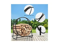 Slickblue Tubular Steel Firewood Storage Rack