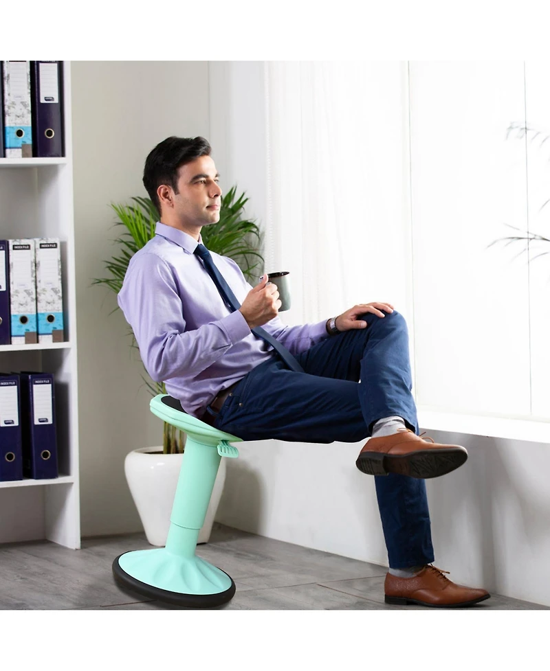 Slickblue Adjustable Active Learning Stool Sitting Home Office Wobble Chair with Cushion Seat