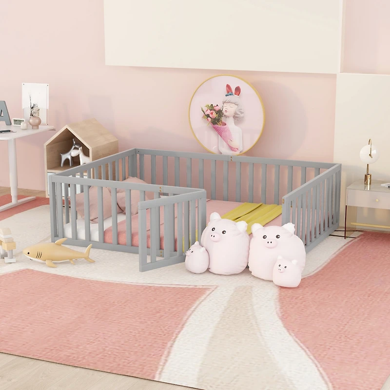 Streamdale Full Wood Daybed Frame With Fence