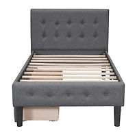 Streamdale Twin Size Upholstered Platform Bed With 2 Drawers