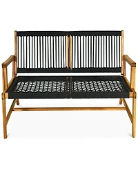 Slickblue 2-Person Acacia Wood Yard Bench for Balcony and Patio