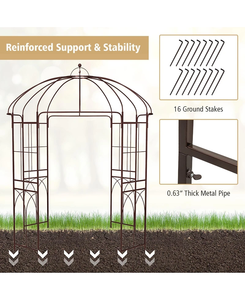 Slickblue 8.4 x 7 Feet Wide Birdcage Shape Garden Arbor