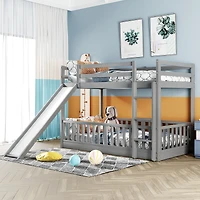 Streamdale Twin Over Twin Bunk Bed With Slide And Ladder