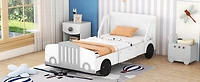 Streamdale Twin Car-Shaped Platform Bed With Wheels, Blue
