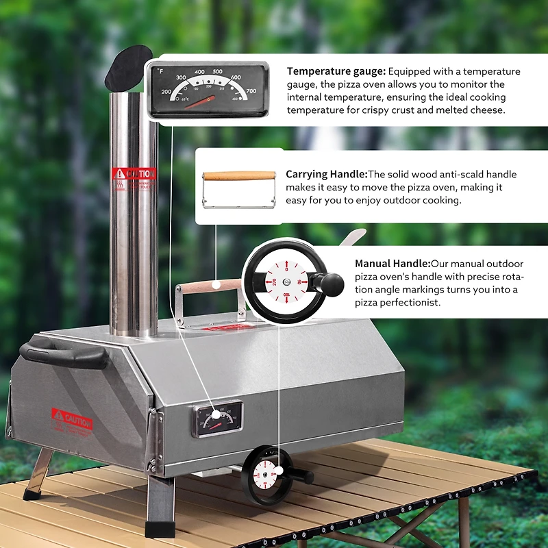 Streamdale Portable Wood Fired Pizza Oven for Outdoor Cooking