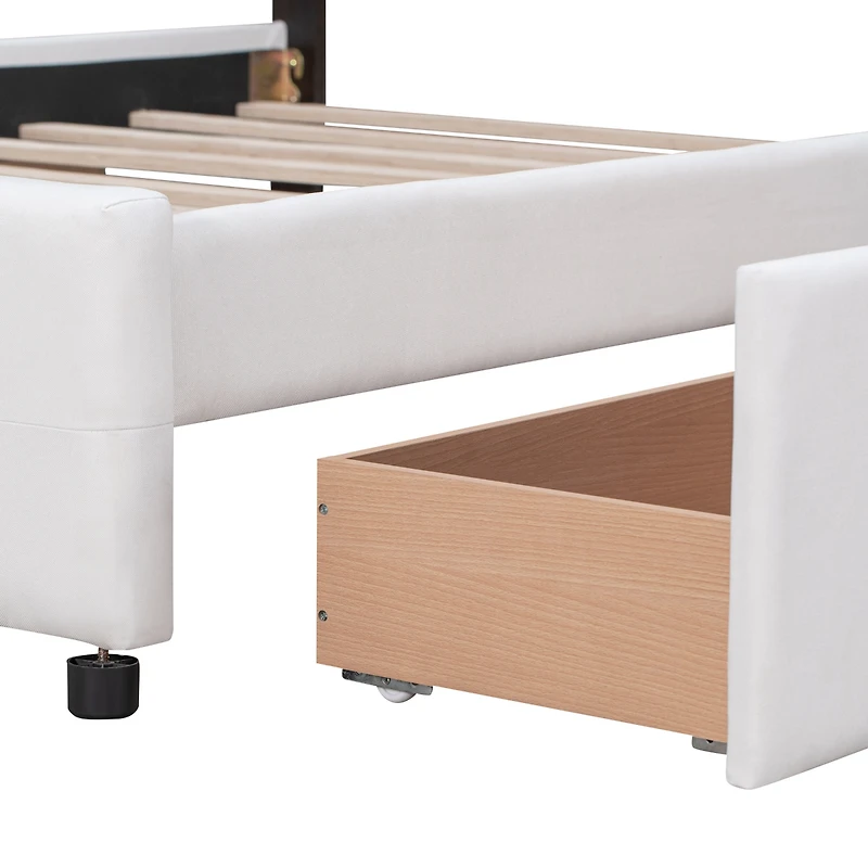 Streamdale Linen Platform Bed with Drawers