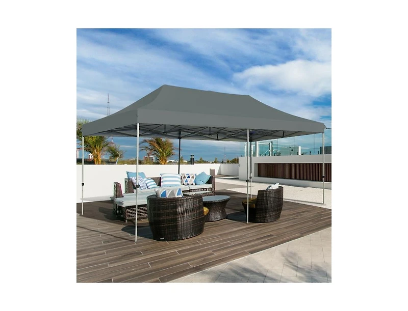 Slickblue 10 x 20 Feet Adjustable Folding Heavy Duty Sun Shelter with Carrying Bag