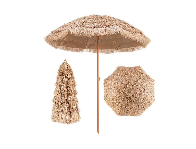 Slickblue 7.2 Feet Patio Thatched Tiki Umbrella Hawaiian Hula Beach Umbrella