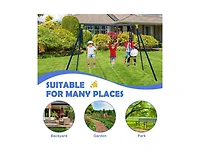 Slickblue 3-in-1 Outdoor Swing Set for Kids Aged 3 to 10