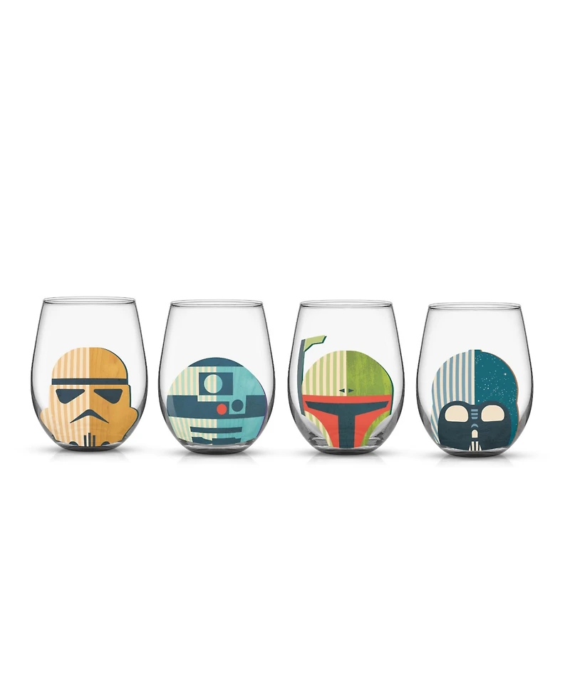 JoyJolt Star Wars Helmet Hues Stemless Drinking Glasses, Set of 4