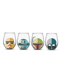 JoyJolt Star Wars Helmet Hues Stemless Drinking Glasses, Set of 4