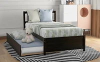 Streamdale Twin Platform Bed Wood Frame With Trundle