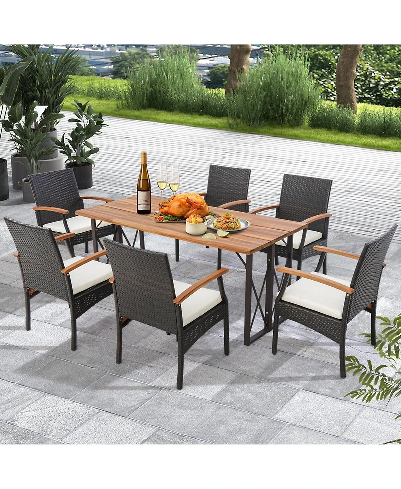 Slickblue Patio Dining Chair with Soft Zippered Cushion set of 2