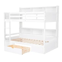 Streamdale Twin Bunk Bed with Shelves and Drawer