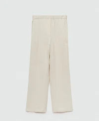 Mango Women's Cotton Wide Leg Trousers