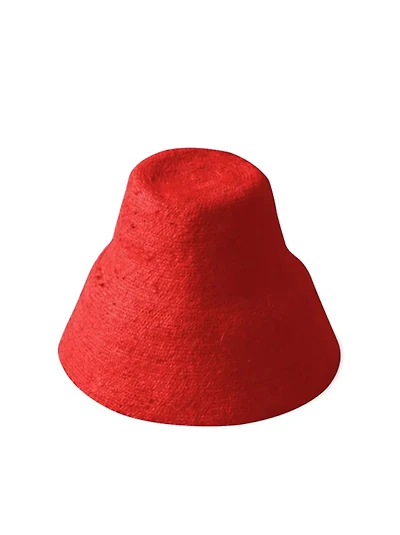 Brunna.co Naomi Jute Clochet Straw Hat In Red