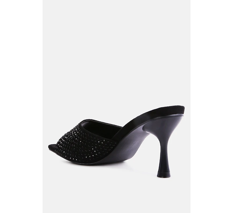 imprint heat set diamante slip on sandals