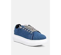 ena rhinestone embellished denim sneakers