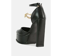 blackpearl faux leather high heeled platform sandals