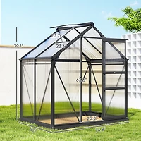 Outsunny 6' x 4' x 6.5' Large Polycarbonate Walk-in house,