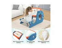 Slickblue Toddler Convertible Activity Table Set Easel with Erasable Whiteboard-Blue
