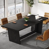 Tribesigns 17.7FT Conference Room Table: Large Rectangular Meeting Seminar Table for 16-20 People, Wood Long Training Table with Heavy-Duty Frame, Bus