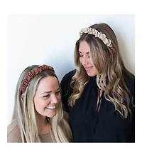 Scrunch Headband - Faux Leather Beige