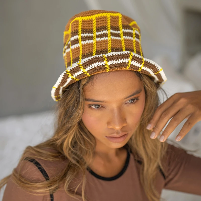 Brunna.co Island Tanning Plaid Crochet Hat