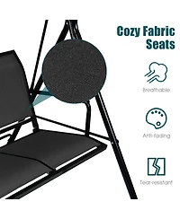 Slickblue 3 Person Patio Swing with Polyester Angle Adjustable Canopy