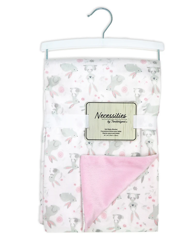 Tendertyme Baby Boys and Girls 2 Layer Minky Blanket