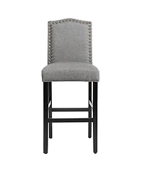 Set of 2 Counter Height Dining Side Barstools with Thick Cushion
