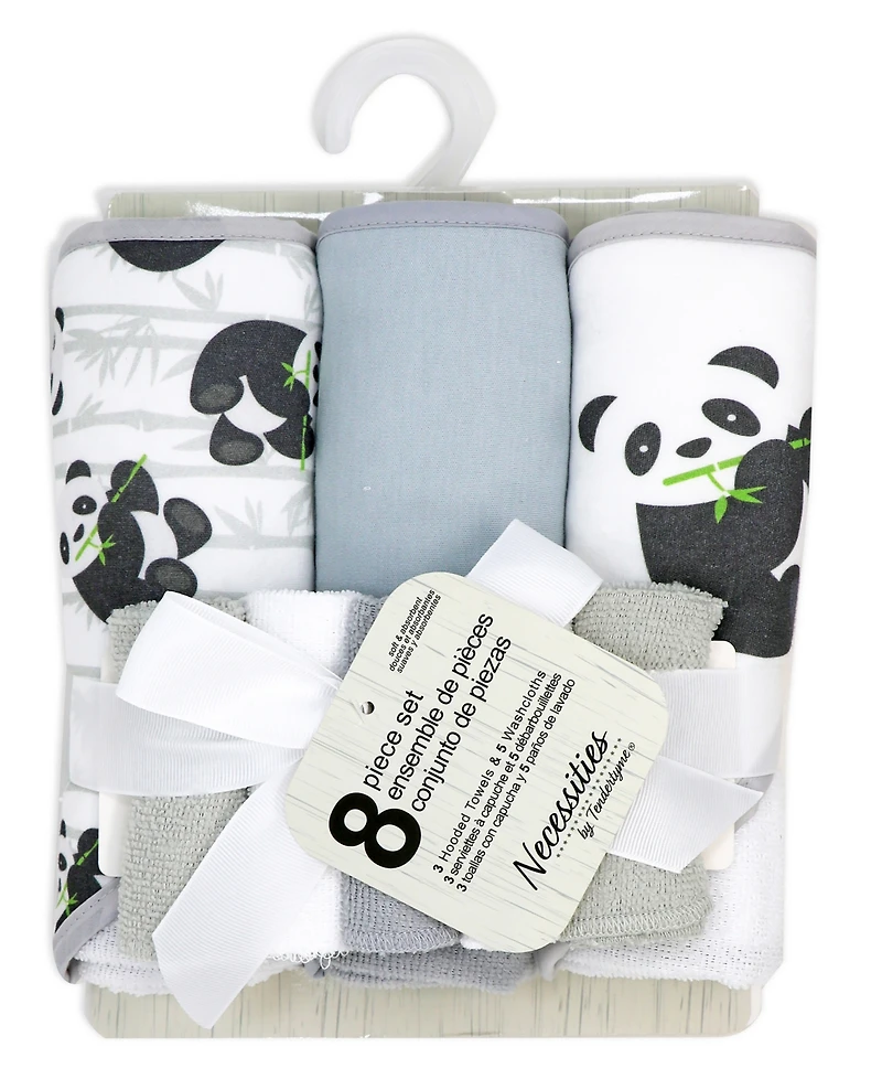 Tendertyme Baby Boys and Girls 8 Piece Hooded Bath Towel Wash Cloth Set