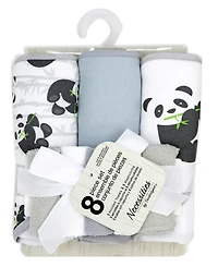 Tendertyme Baby Boys and Girls 8 Piece Hooded Bath Towel Wash Cloth Set