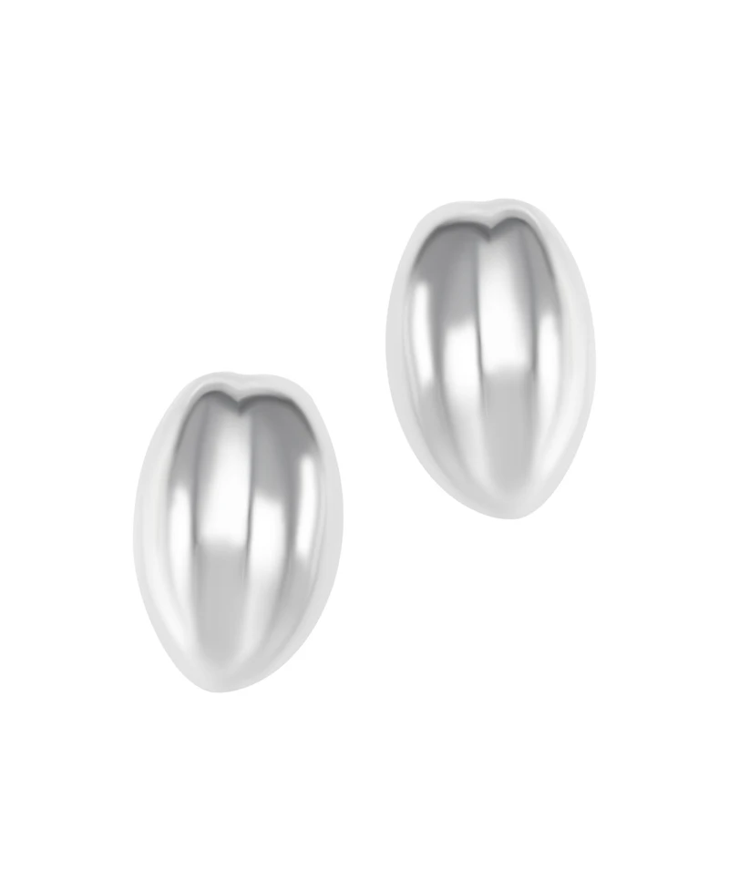 Adornia Silver Puff Hoop Earrings