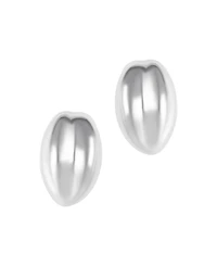 Adornia Silver Puff Hoop Earrings