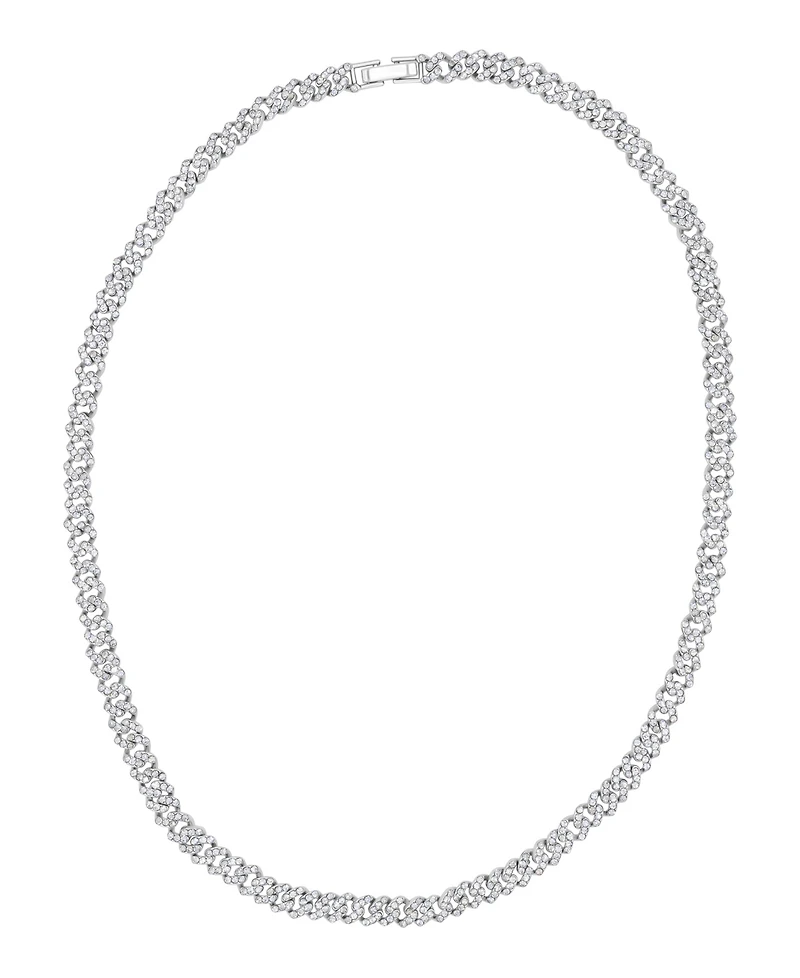 Adornia Silver 8mm Crystal Curb Chain Necklace
