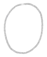 Adornia Silver 8mm Crystal Curb Chain Necklace