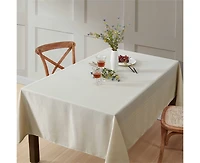 Hlc.me Lincoln Stripe Fabric Tablecloth for Rectangle Table, Advanced Water, Fade, Stain
