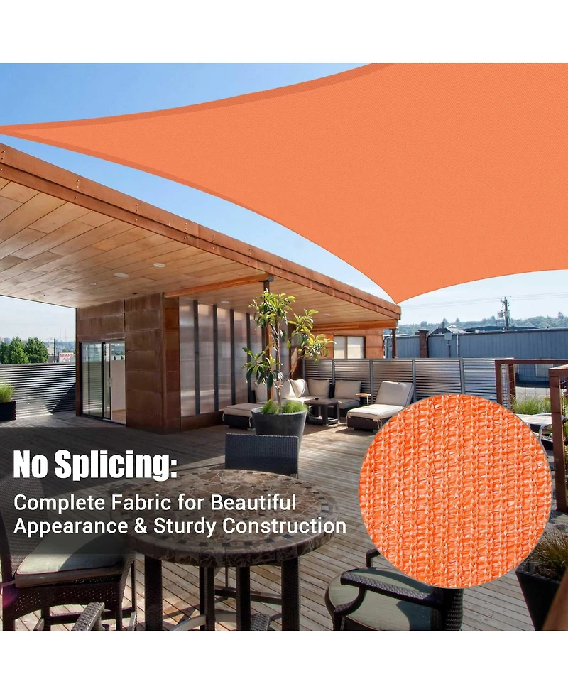 16x16 Ft 97% Uv Block Square Sun Shade Sail Hdpe Canopy Patio Backyard Pool Lawn